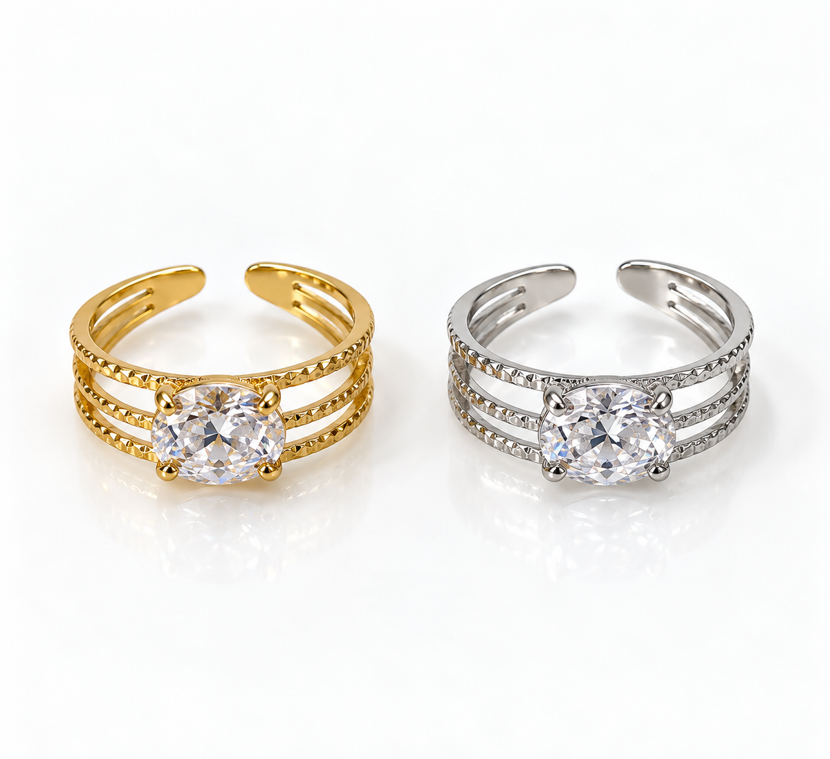 Anello solitario lumière