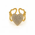 Anello cuore brillante