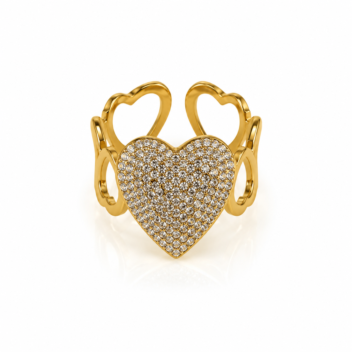 Anello cuore brillante
